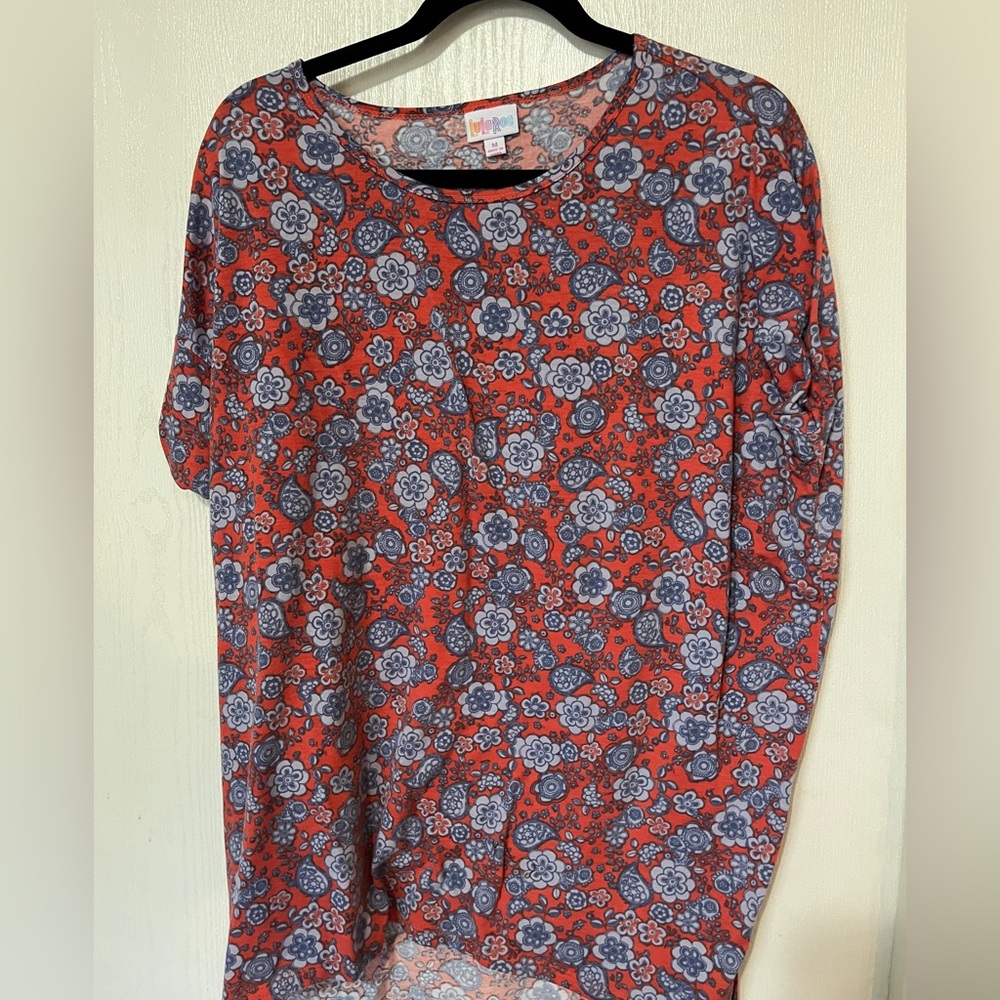 Size medium Lularoe Irma purple floral pattern